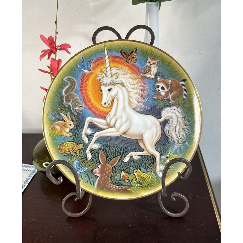 *K Chin Unicorn Decorative Plate Followers Of Dreams 3146/5000 UNICORN FANTASIES